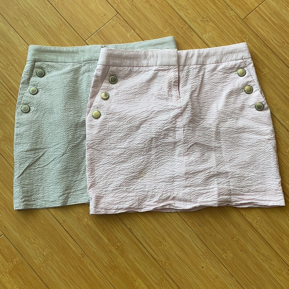 J Crew striped skirts bundle (pink, navy)